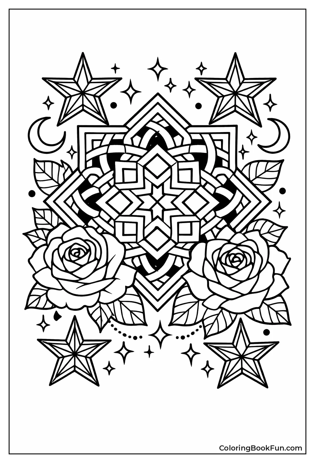 Geometric Rose Islamic Style