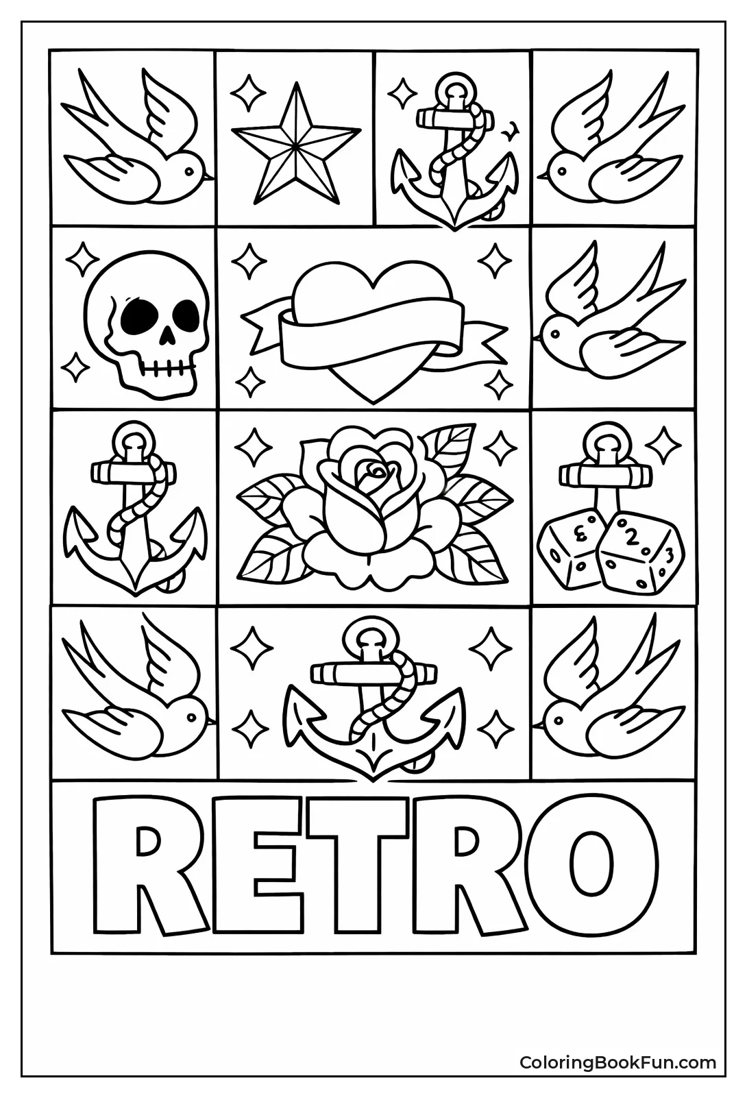 Tile Anchors Stars Swallows