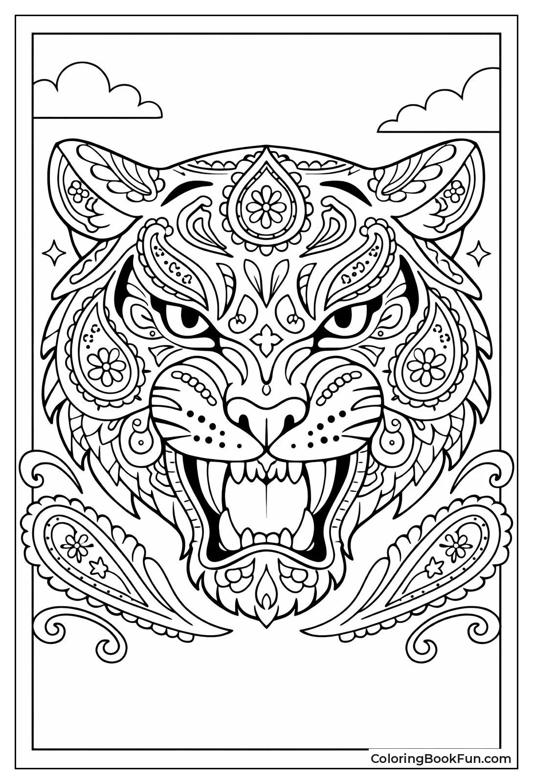 Tiger Face Paisley Patterns
