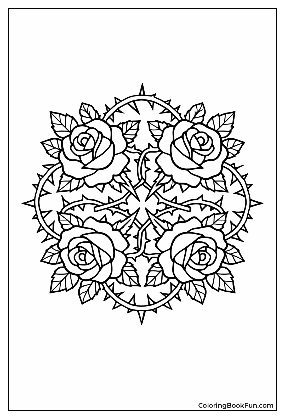 Rose Vine Thorny Mandala