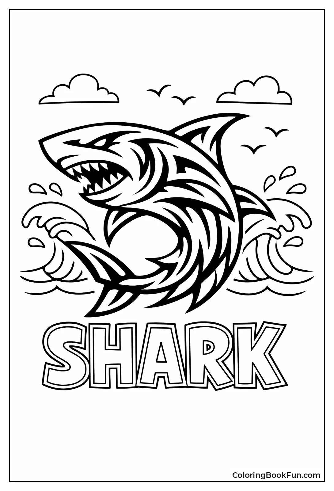 Tribal Shark Bold Silhouette