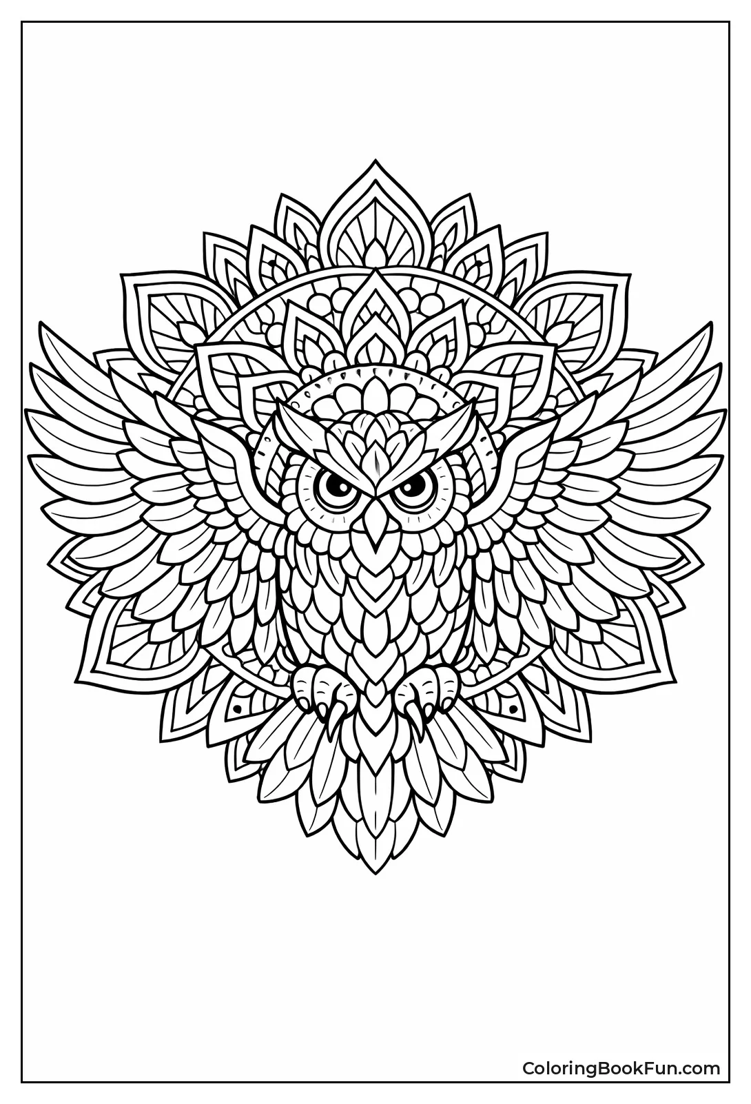 Owl Wings Mandala Background