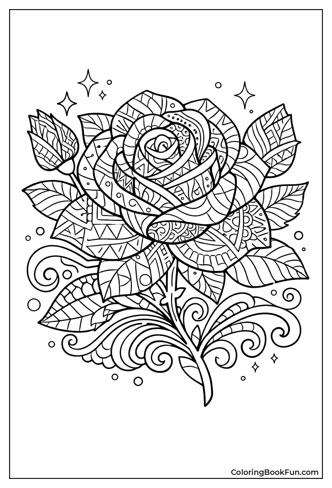 Rose Zentangle Doodle Patterns