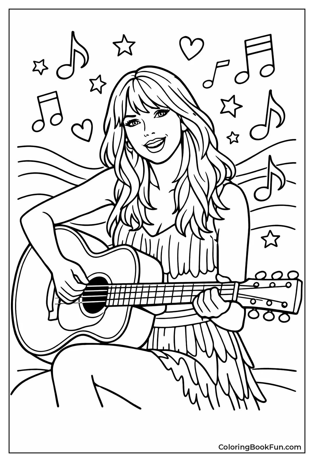 Taylor Strums Acoustic Guitar