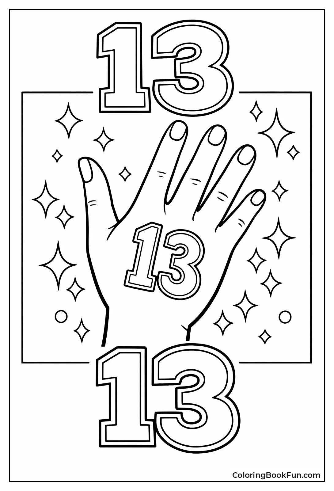 Hand Draws Lucky Thirteen