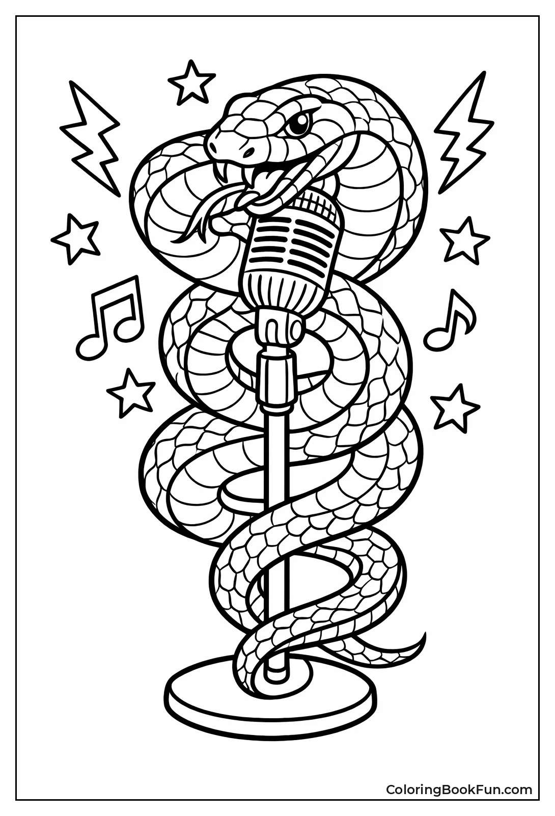 Snake Coils around Mic