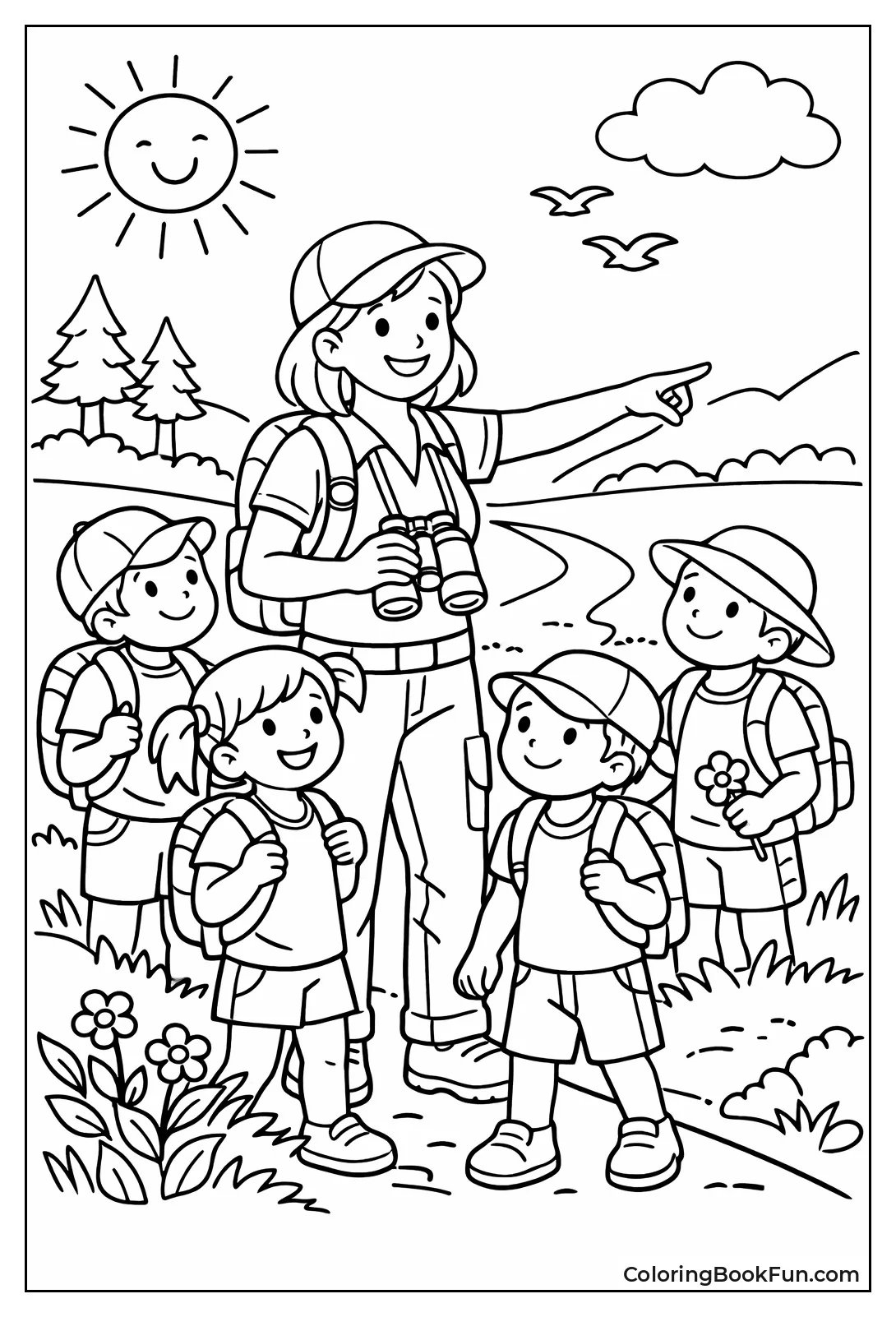 Teacher Leading Nature Field Trip