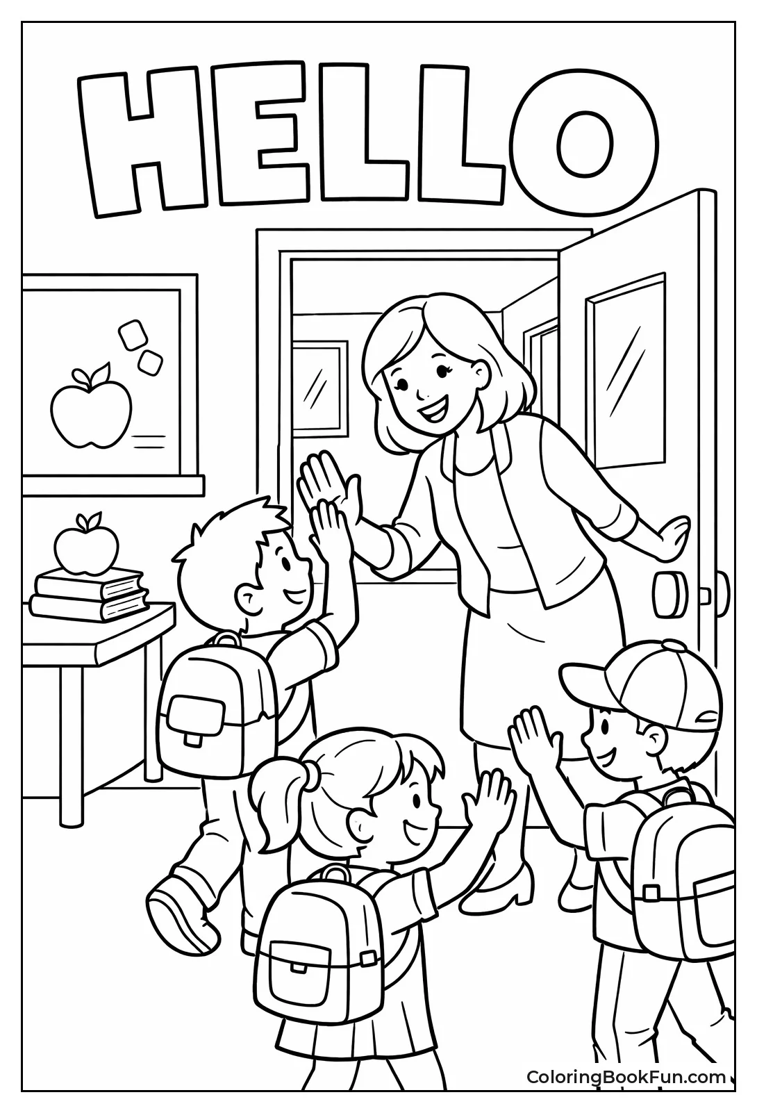 Teacher Giving High-Fives Morning