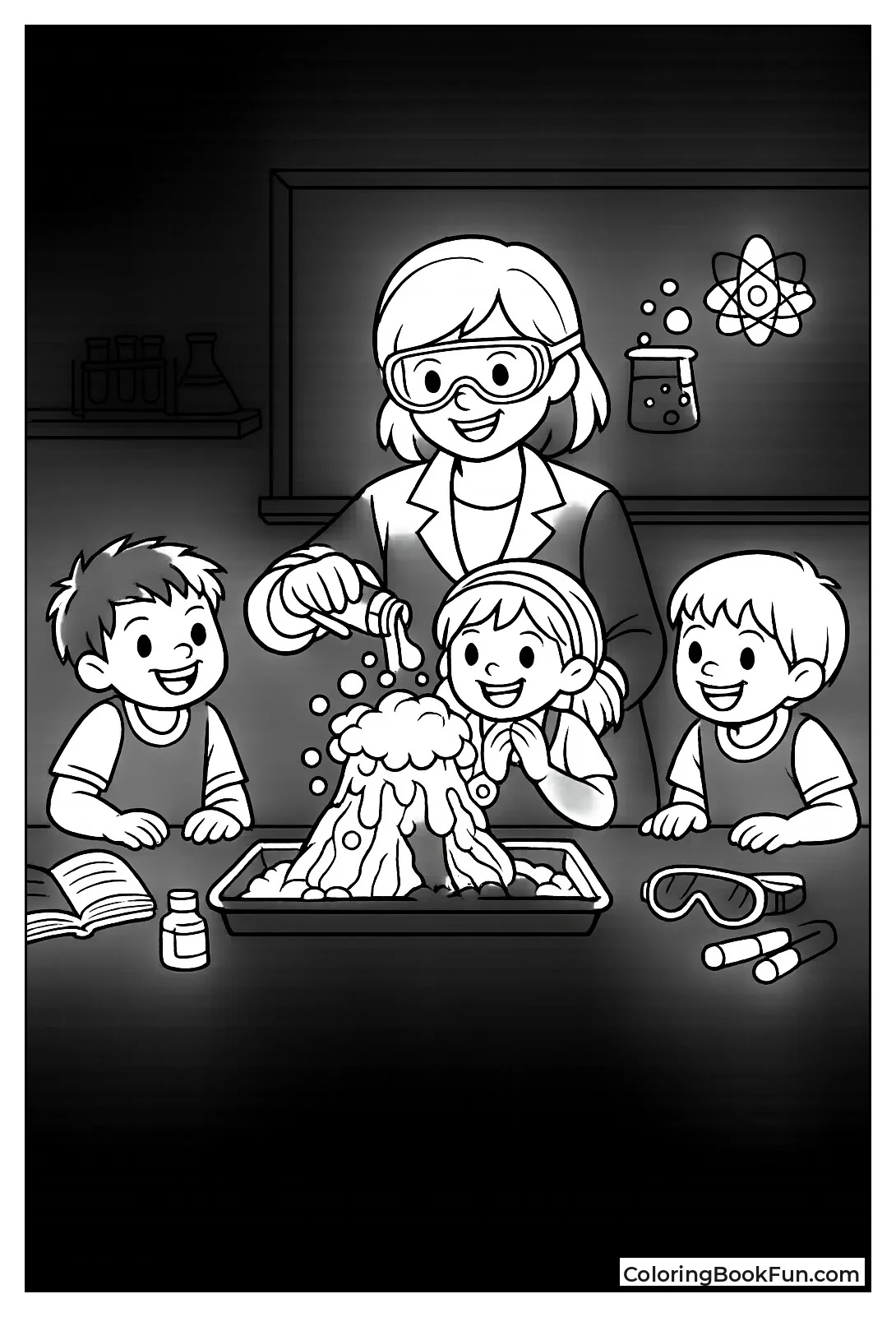 Teacher Showing Volcano Experiment