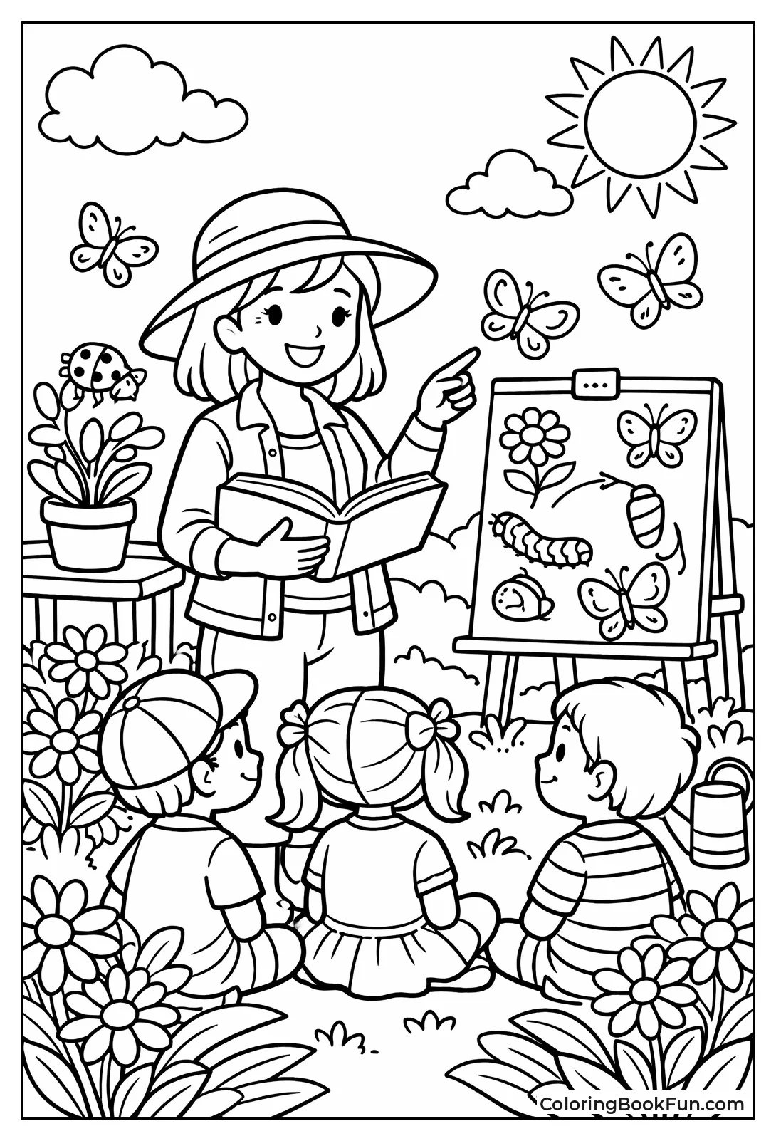 Teacher Teaching Spring Garden Plants