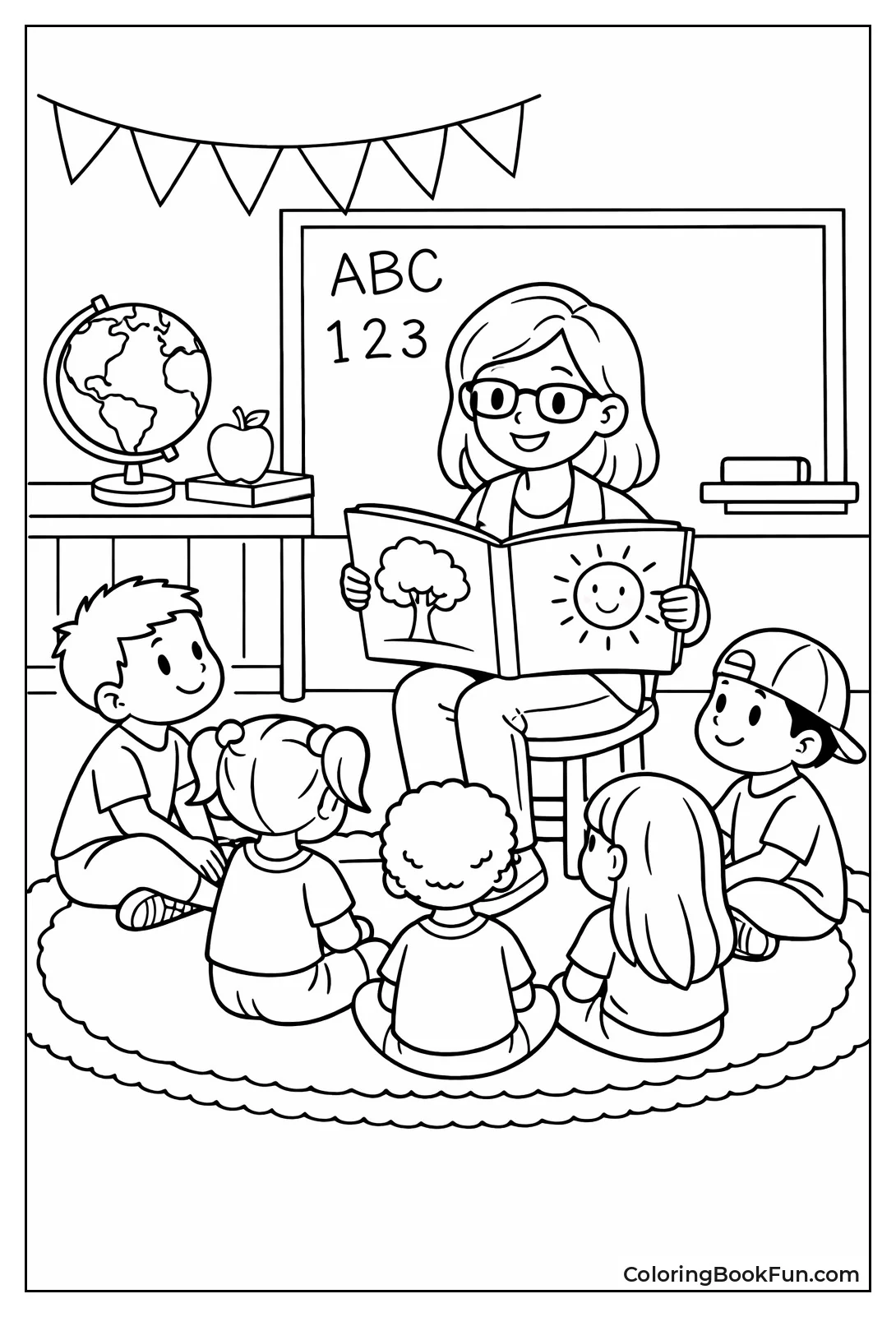 Teacher Reading Book to Students