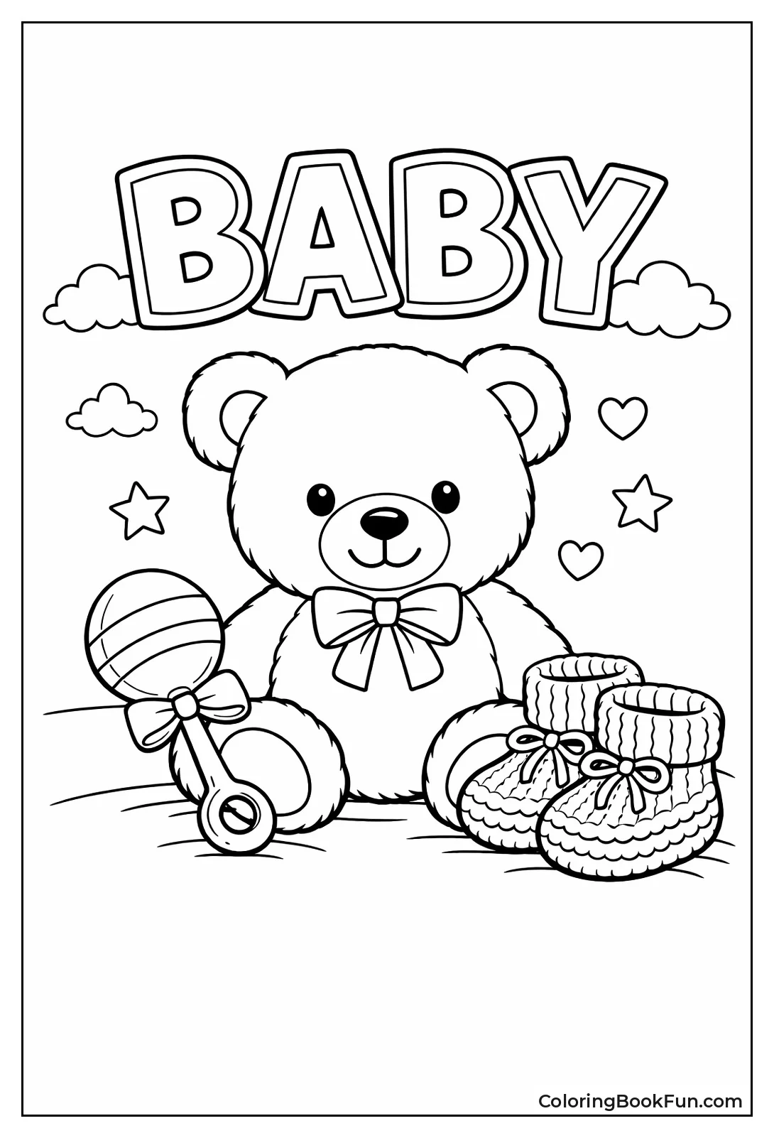 Baby Teddy with Rattle