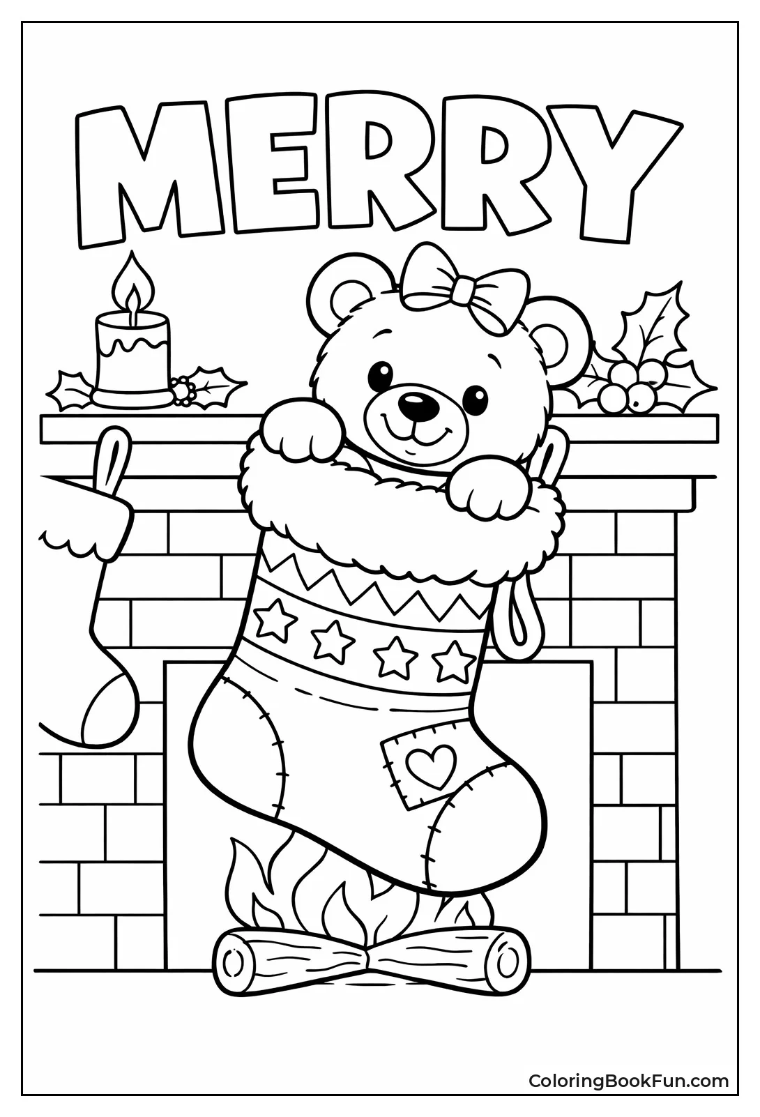 Teddy in Christmas Stocking