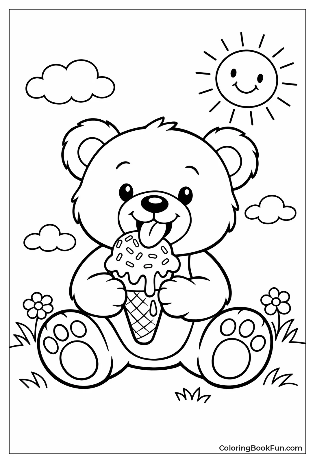 Teddy Licks Ice Cream