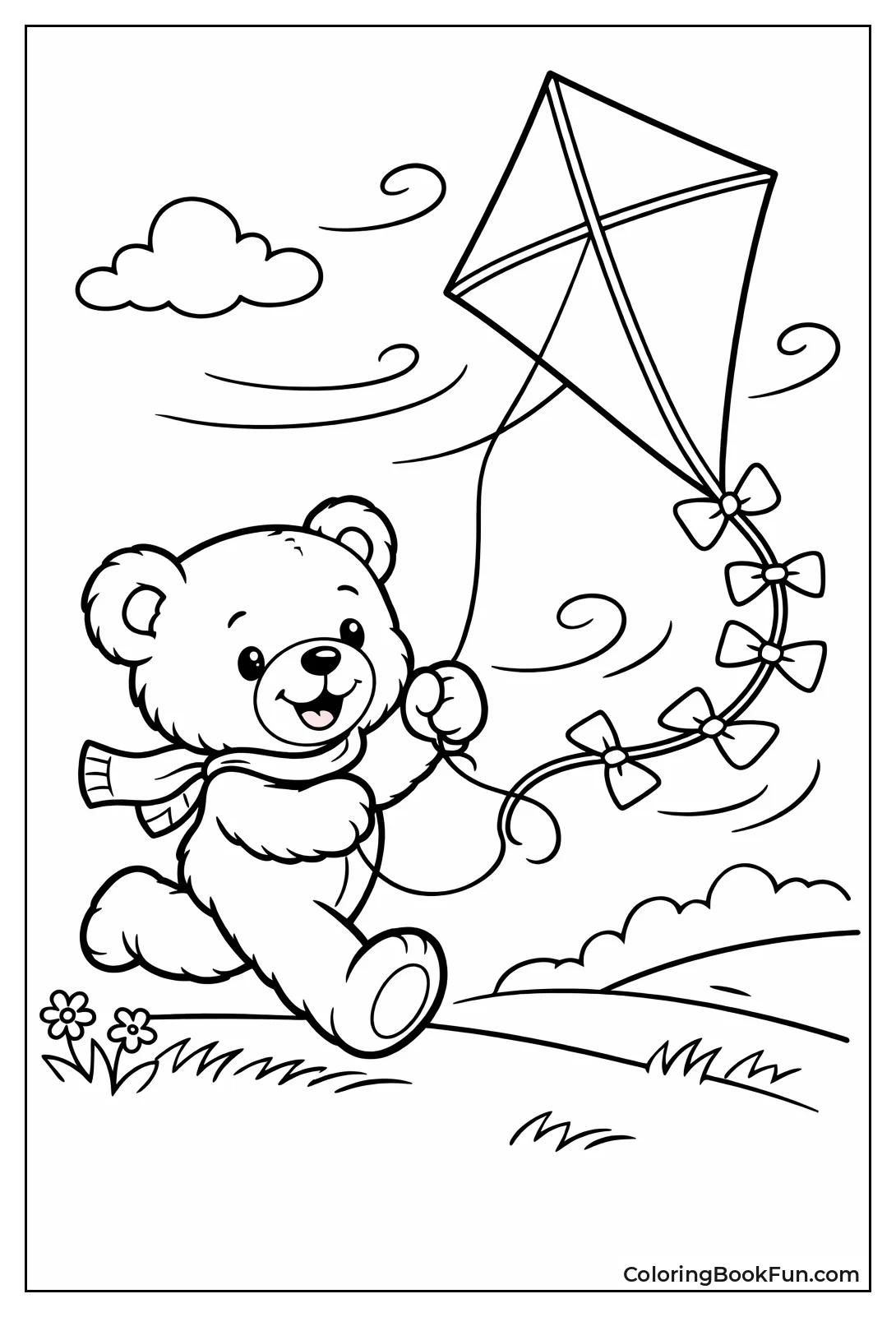 Teddy Flies Colorful Kite