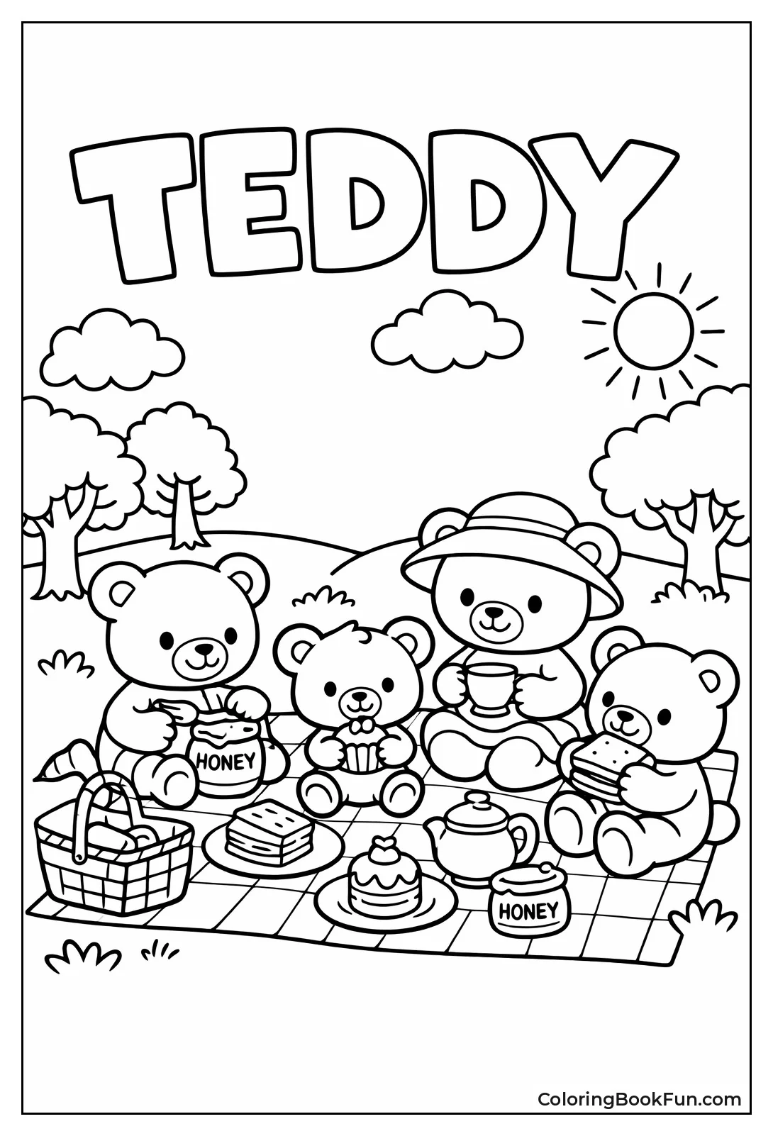 Teddy Bears Picnic in Woods