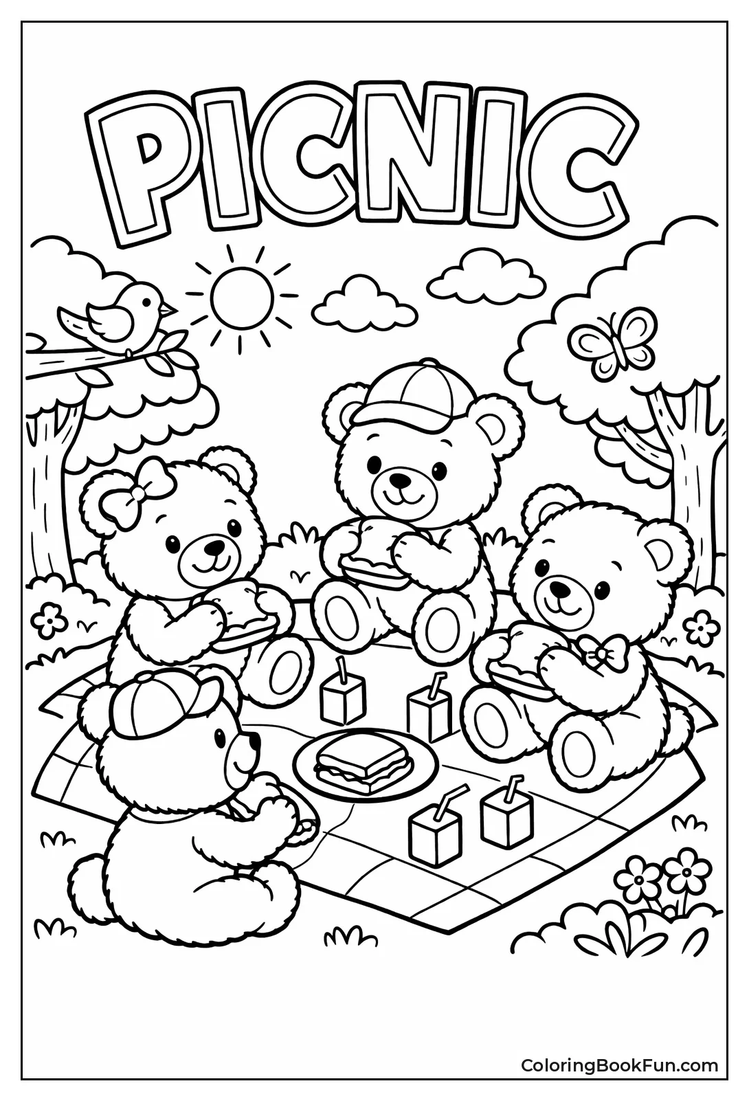 Teddies at Picnic Circle