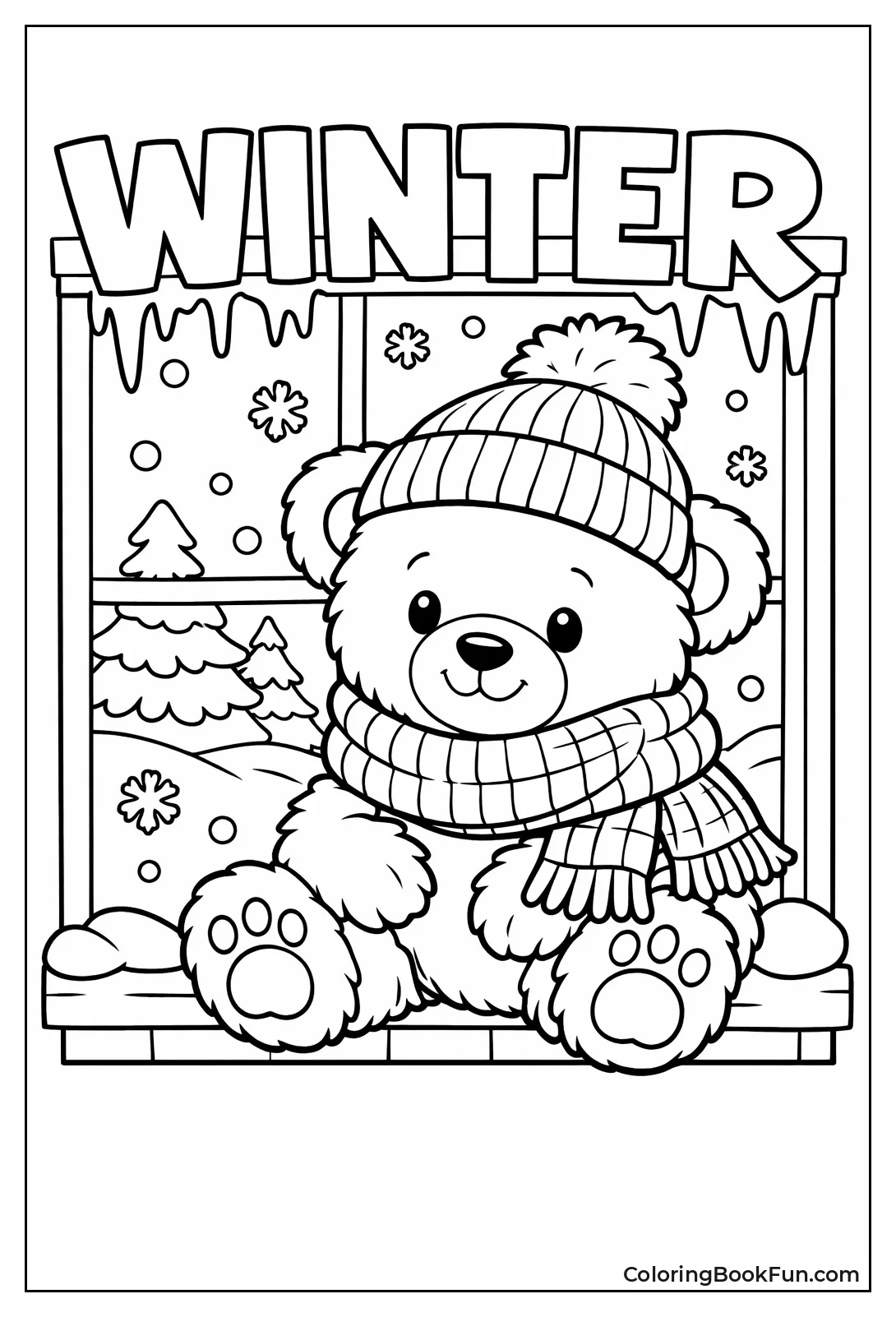 Teddy Wears Winter Scarf