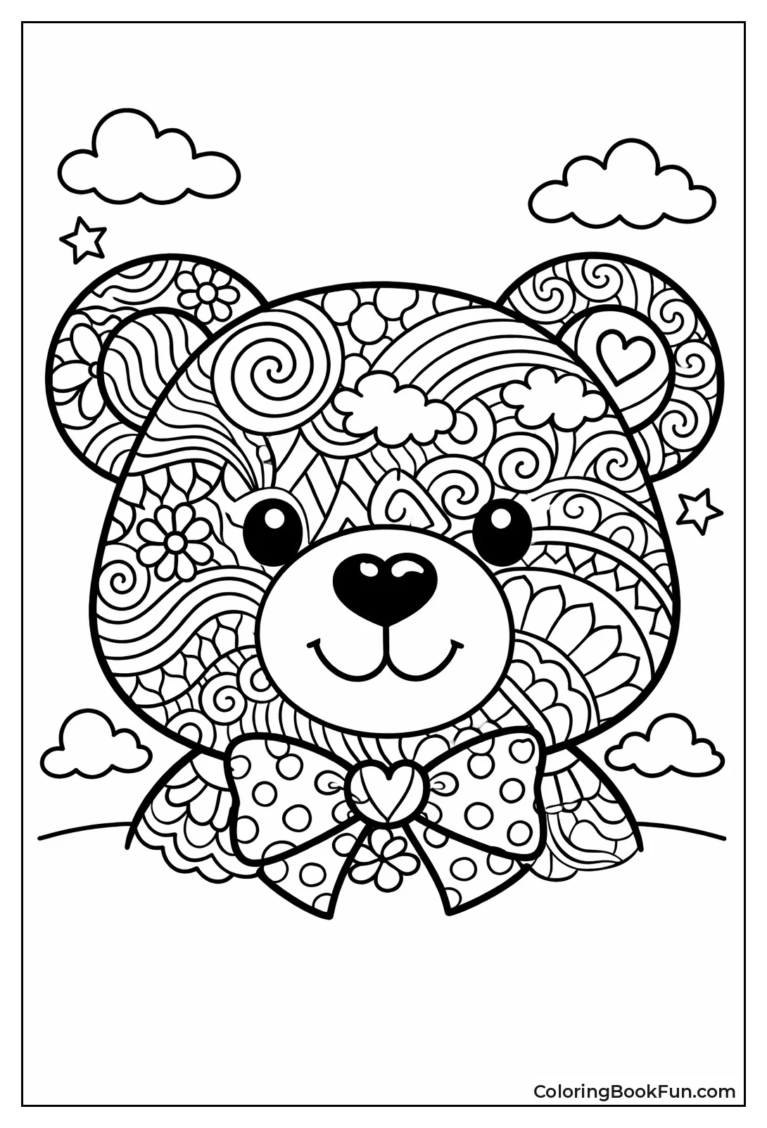 Zentangle Teddy Portrait