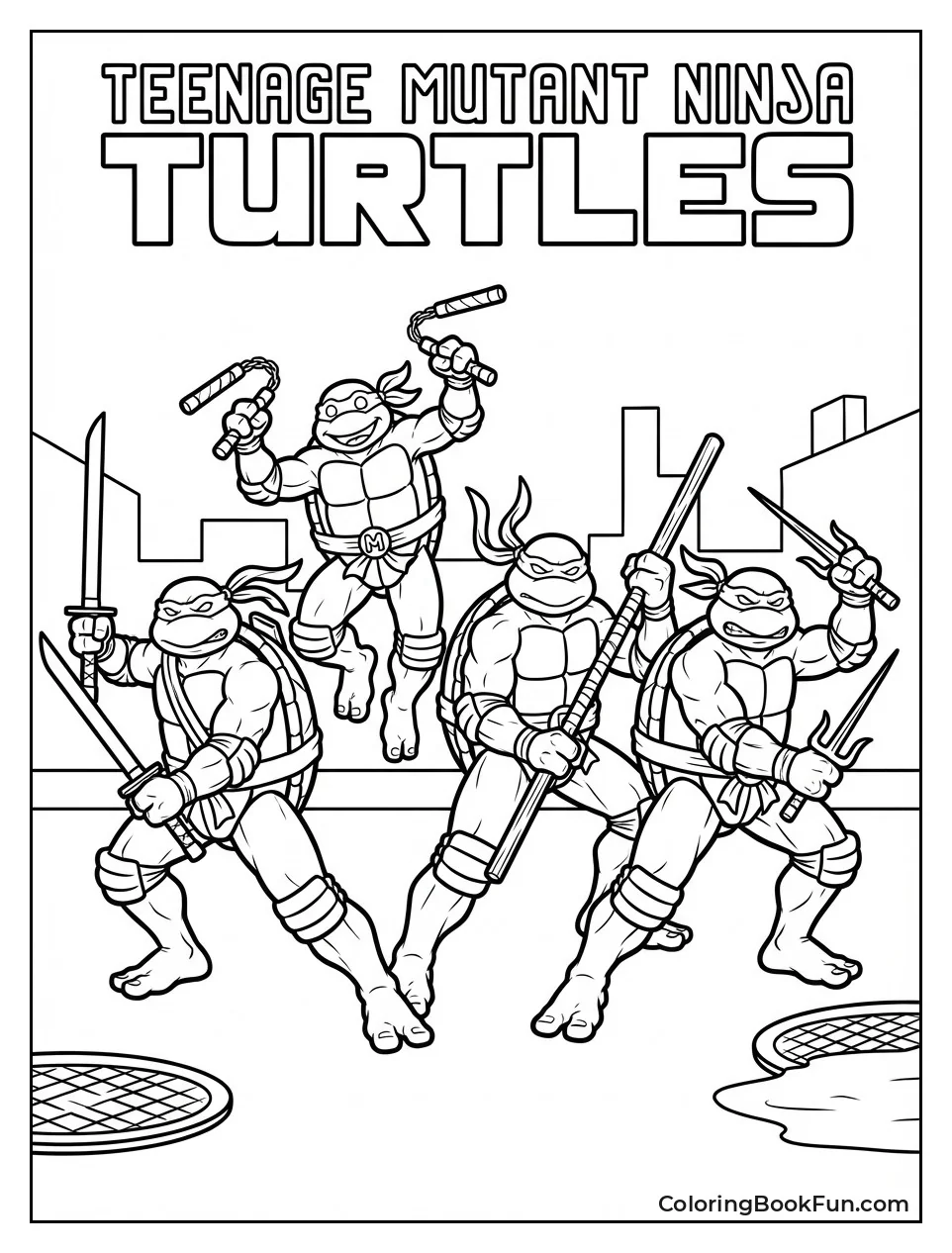 Ninja Turtles Battle in Action Scenes
