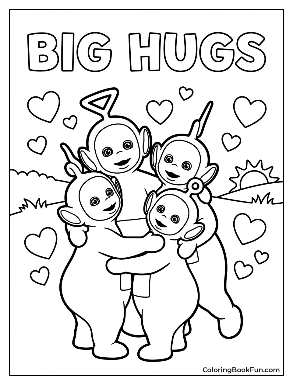 Teletubbies Hug in Circle
