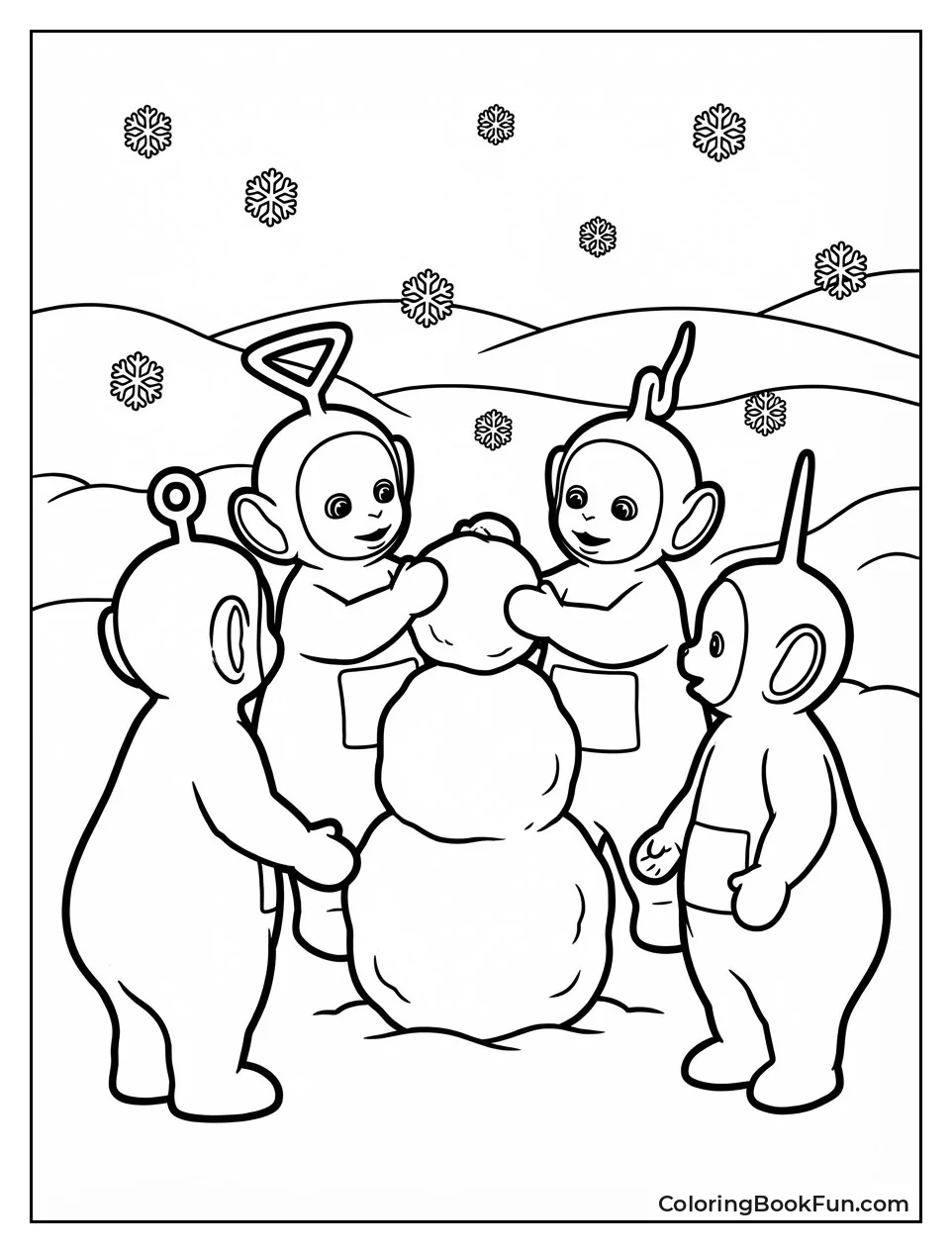 Teletubbies Build Snow Tubby