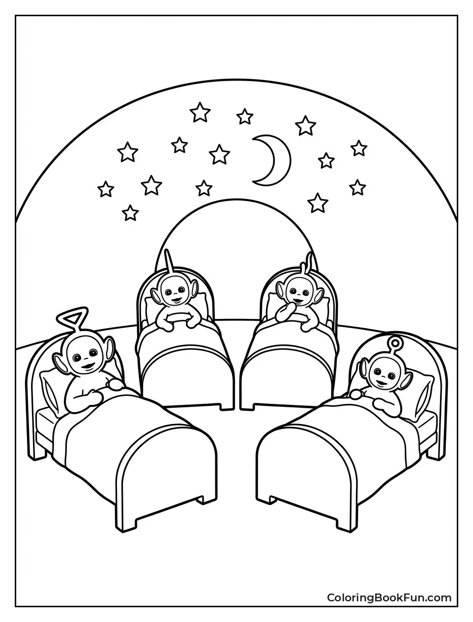 Teletubbies Sleep under Stars