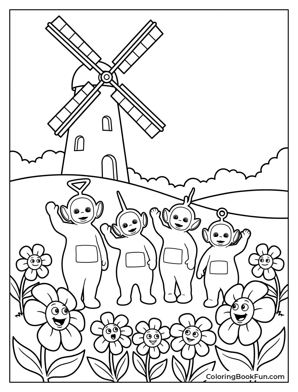 Windmill Talks with Flowers