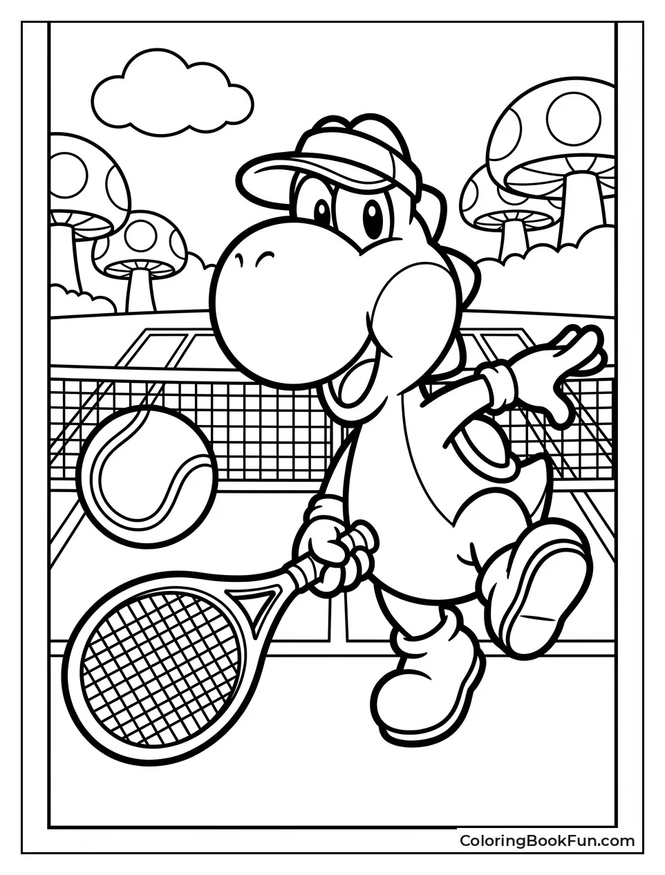 Yoshi Swinging Tennis Racket