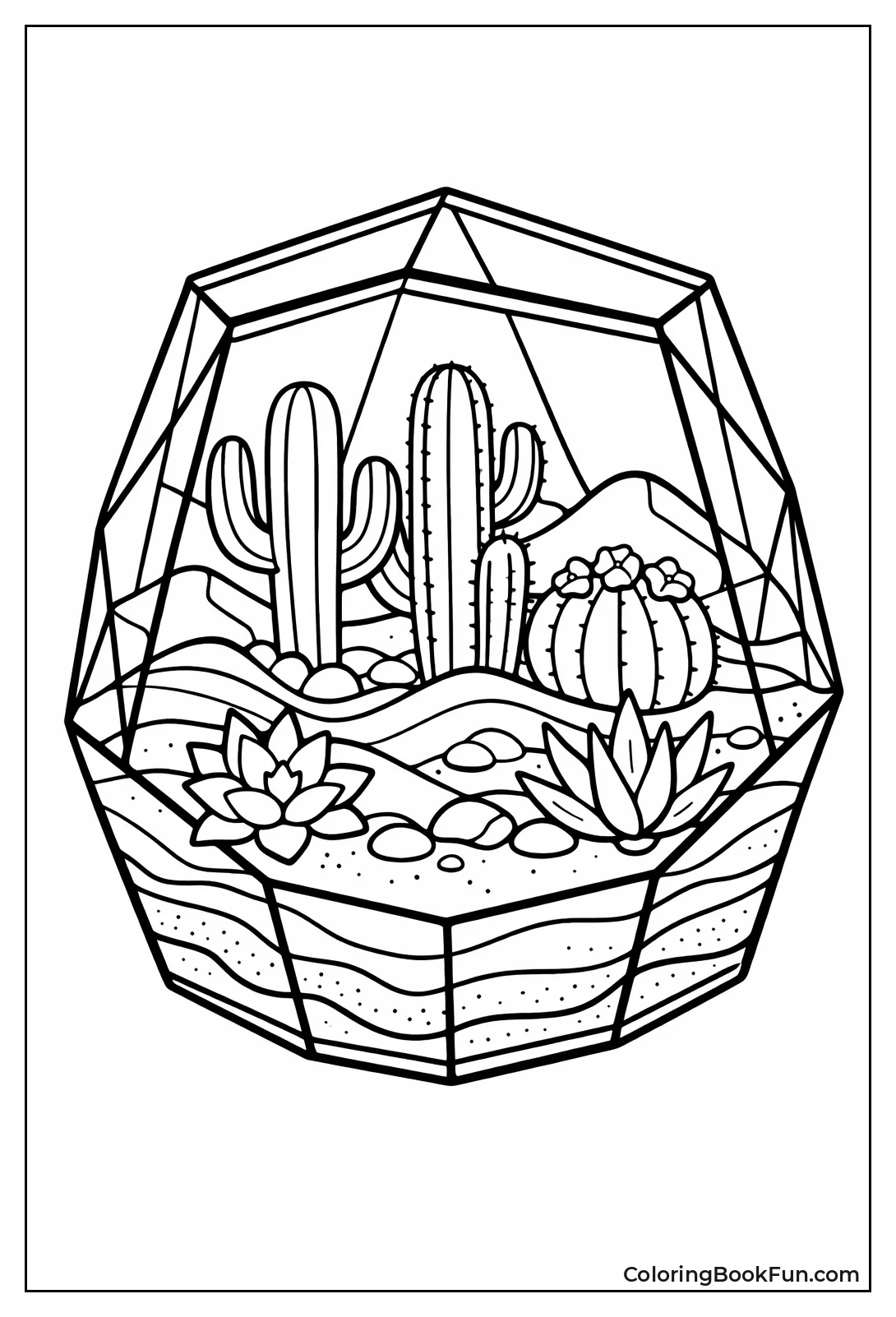 Desert Grows in Glass Terrarium