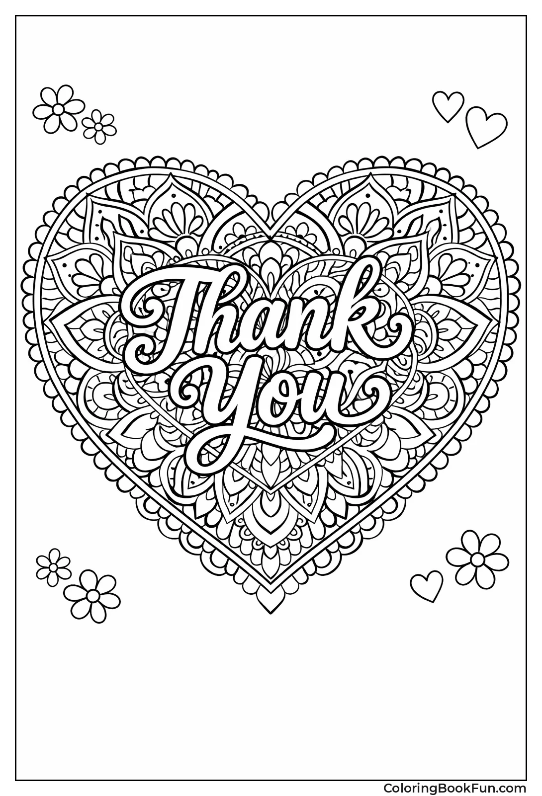 Mandala Heart Holds Thank You