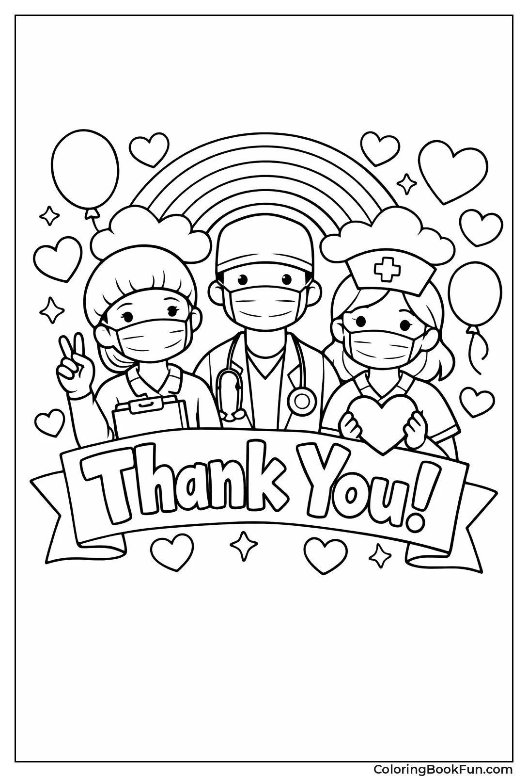 Workers Wear Heart Masks