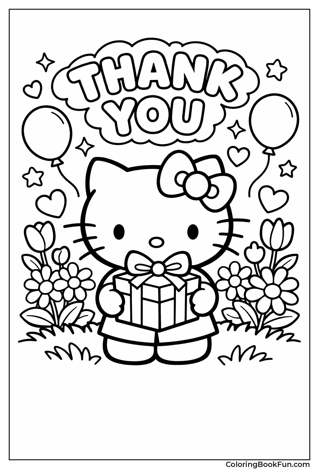 Kitty Gives Flower Gift