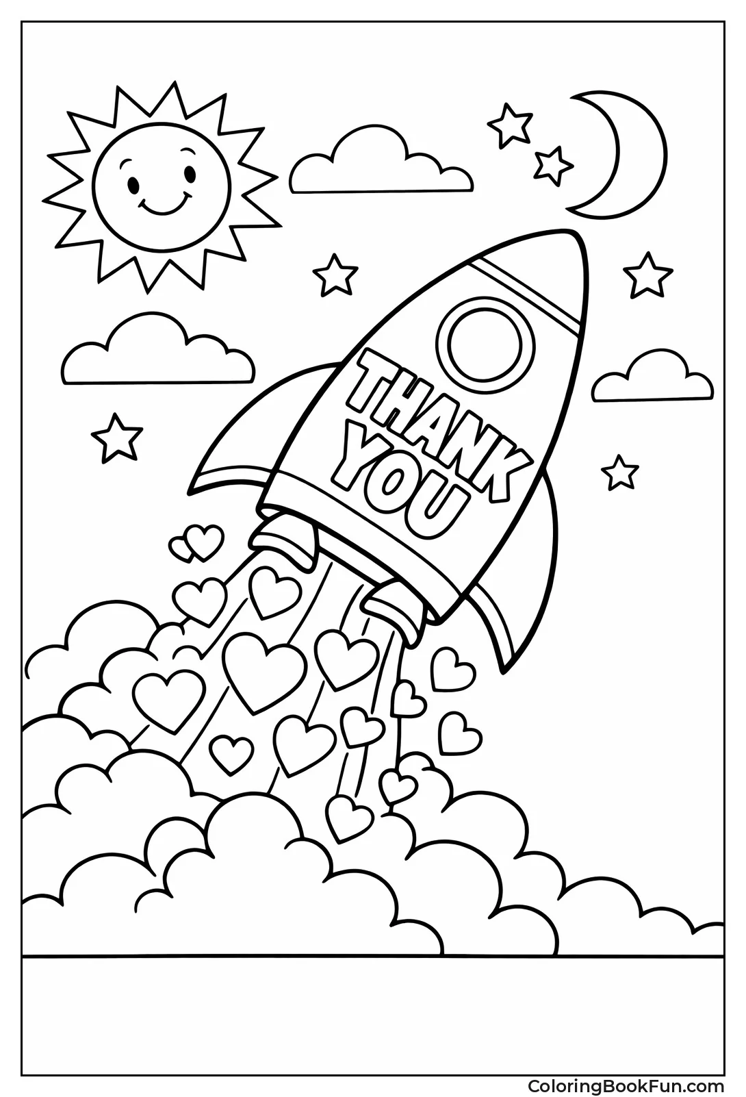 Rocket Trails Heart Thanks