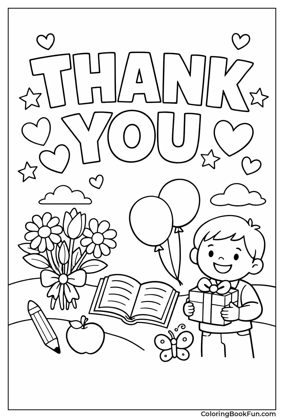 Bold Letters with Hearts