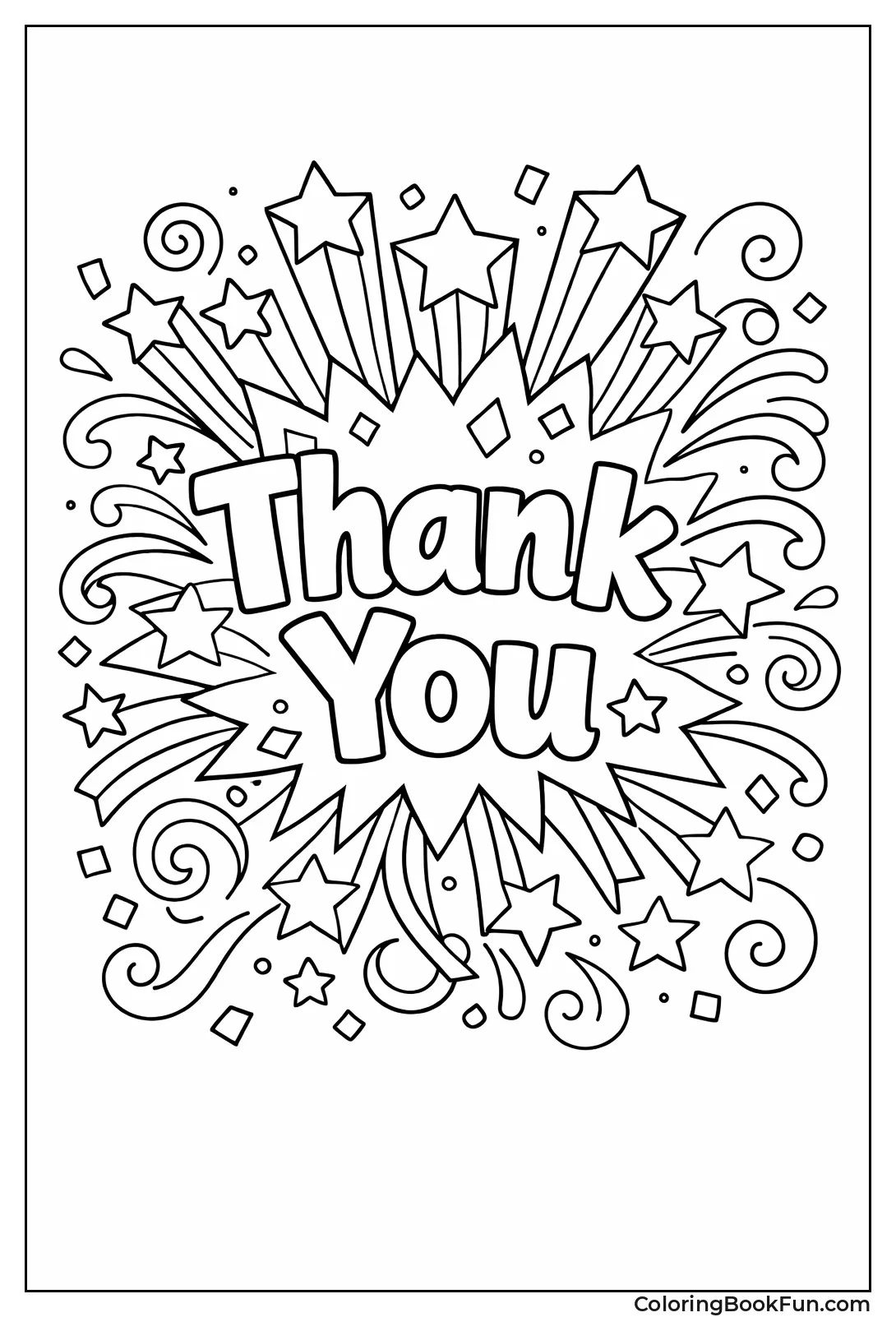 Stars Burst near Thank You