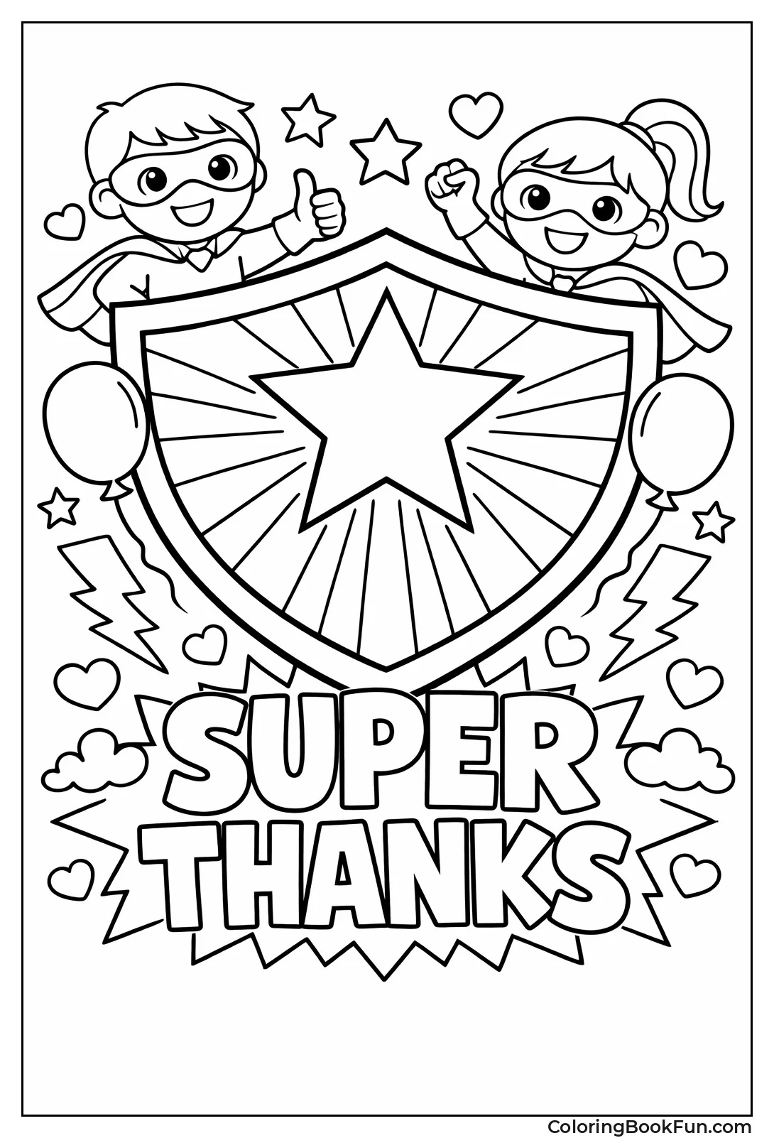 Superhero Shield Says Thanks