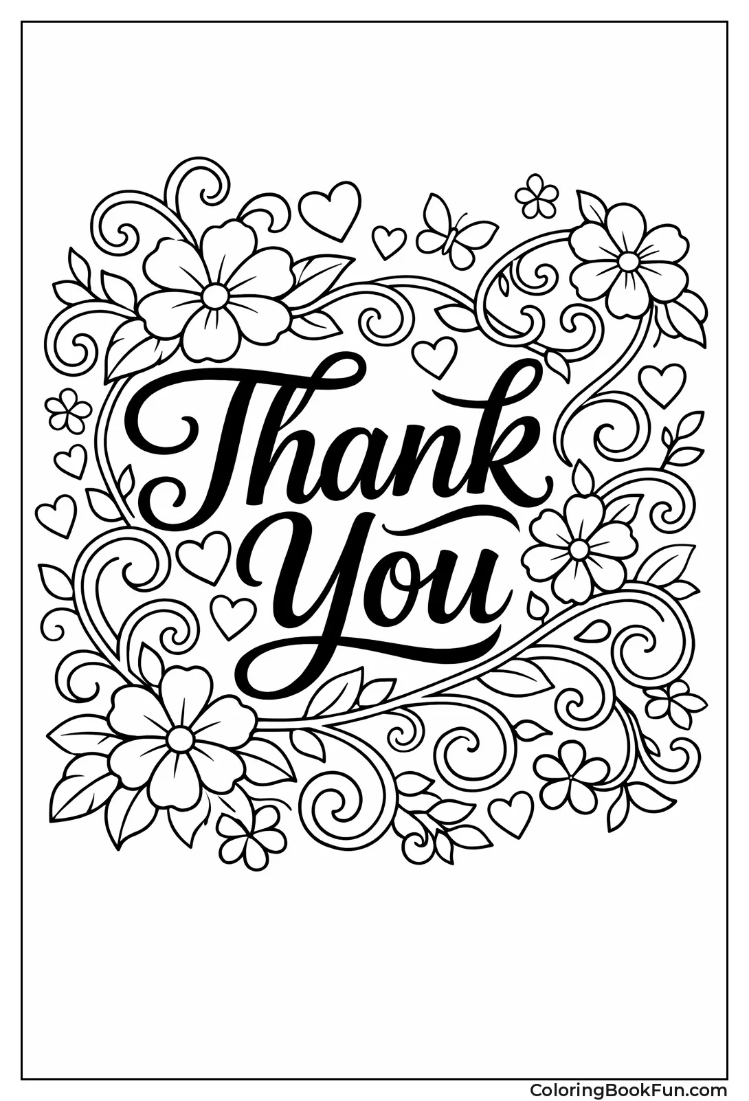 Vines Swirl with Thank You