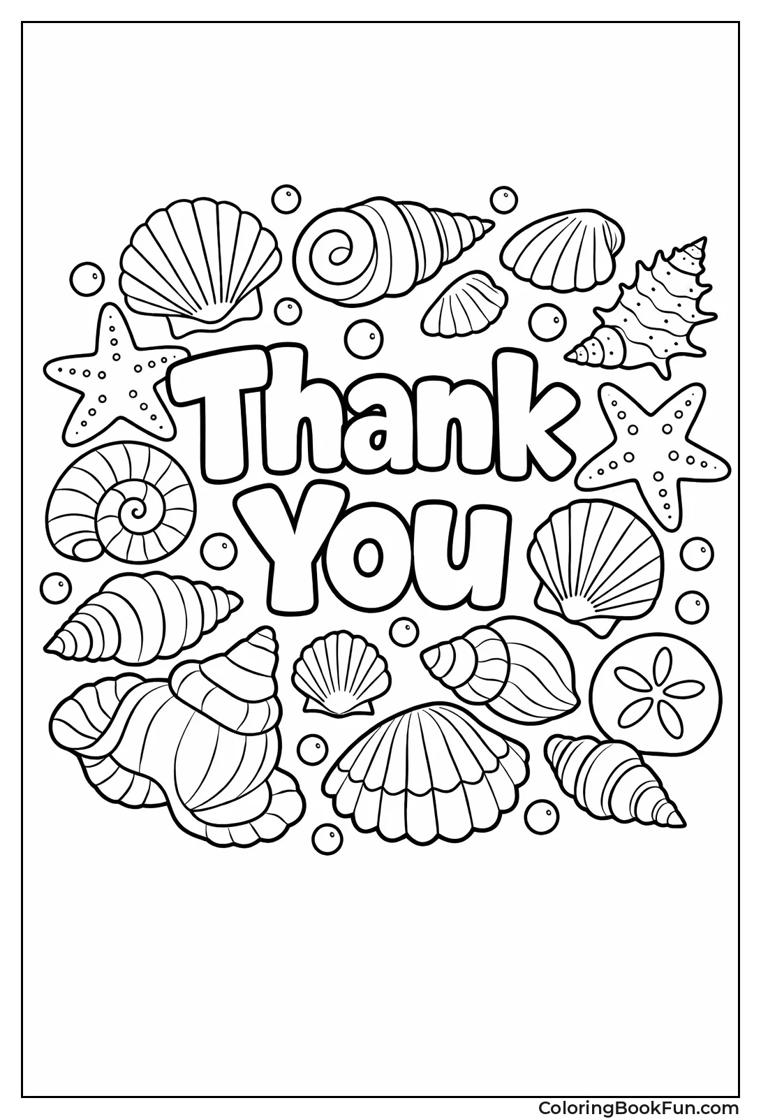 Shells Surround Bubble Letters