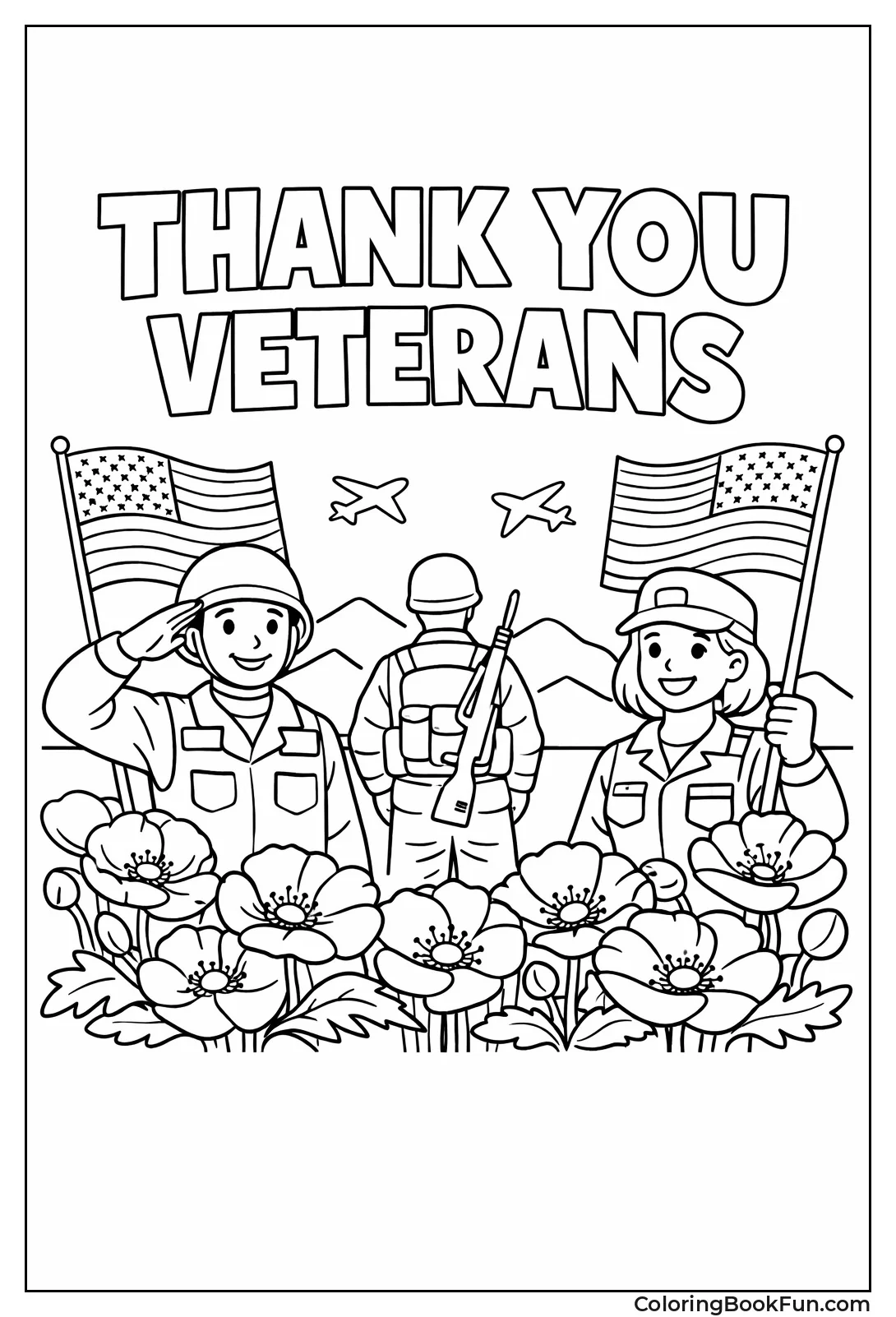 Soldiers Wave Flag Thanks