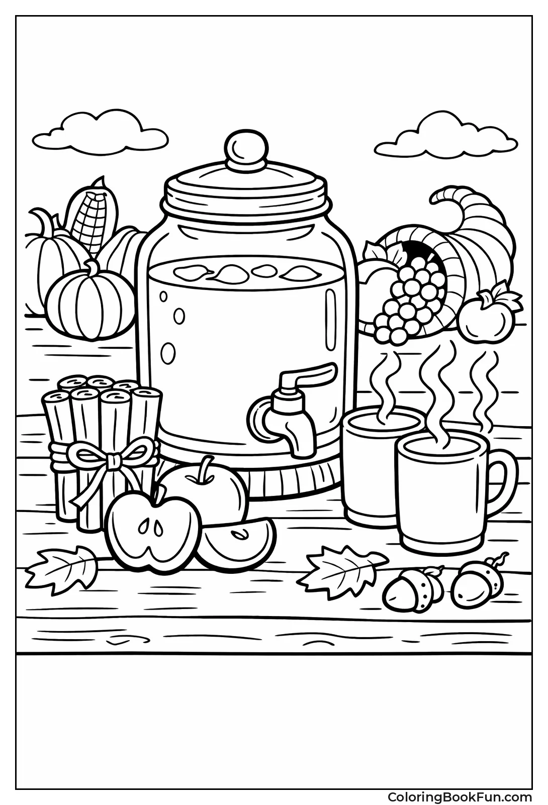 Cider Table with Mugs