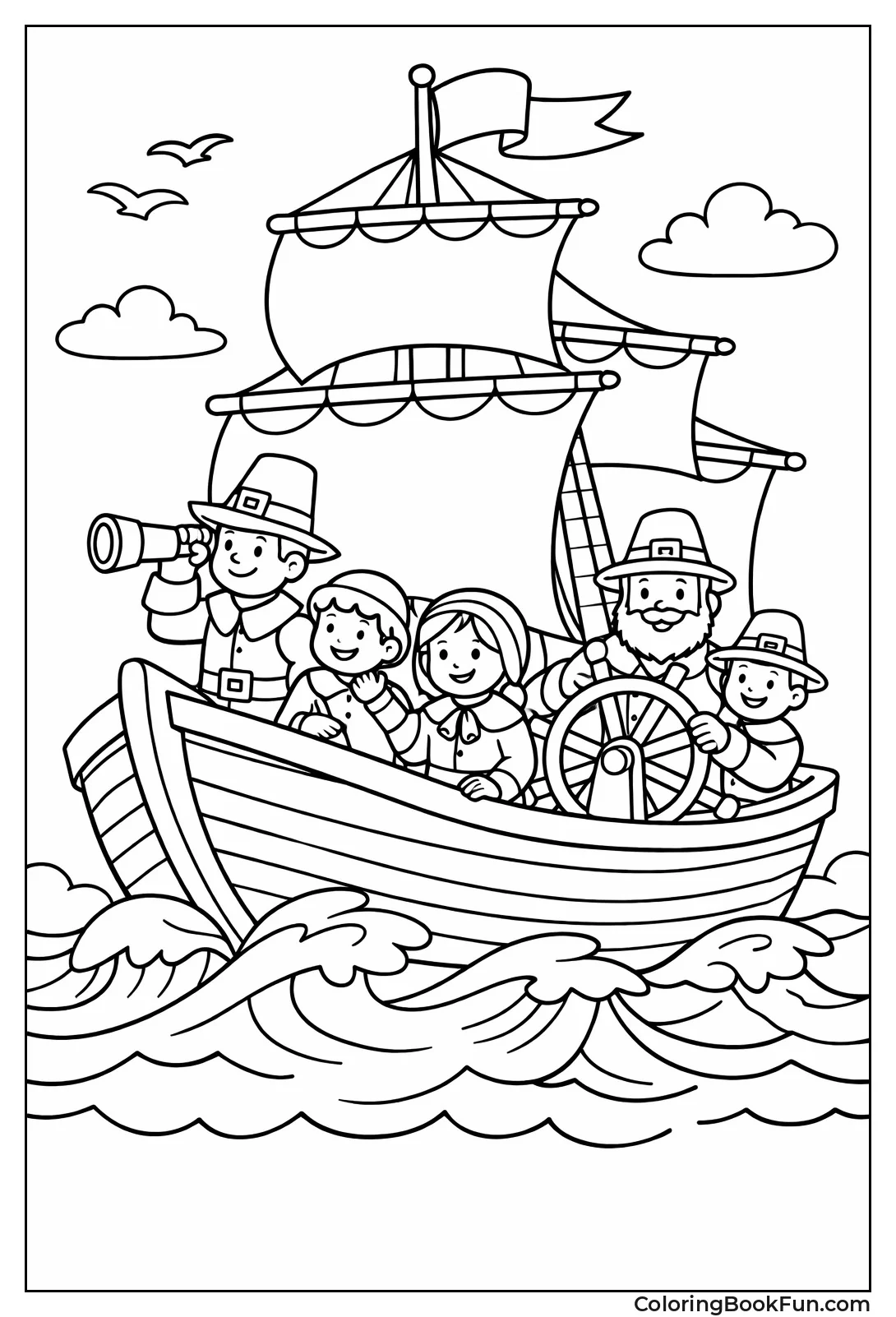 Mayflower Ship Sailing