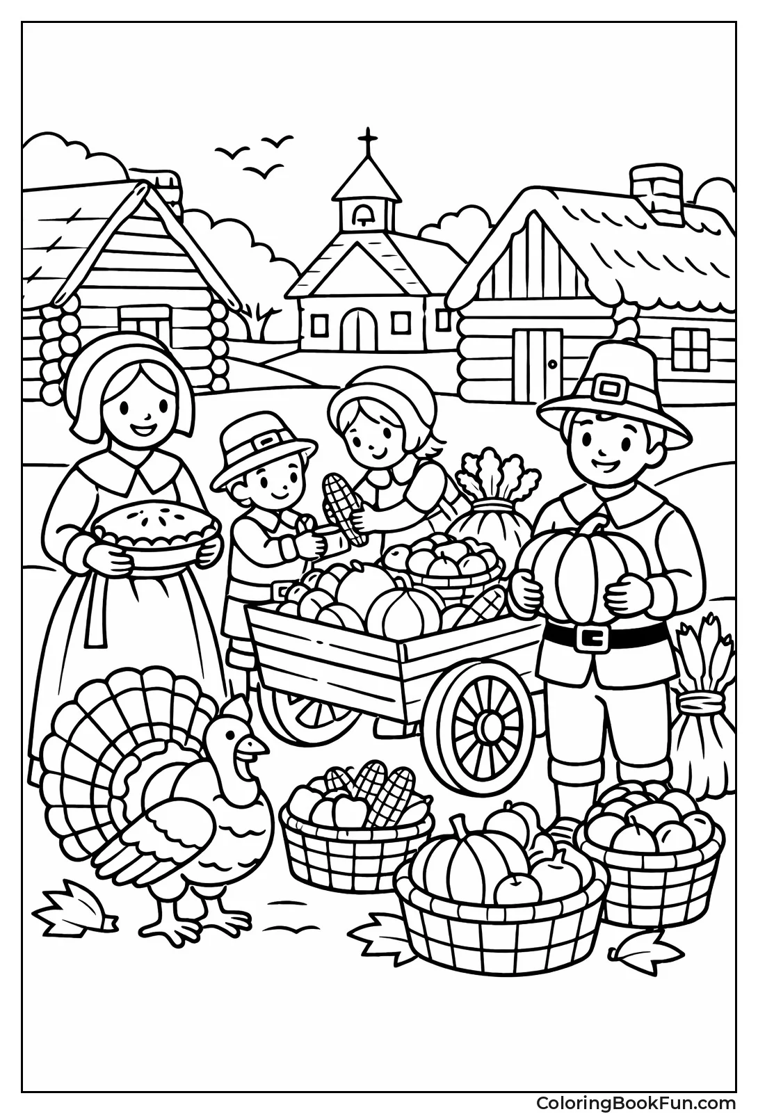 Pilgrim Village Scene