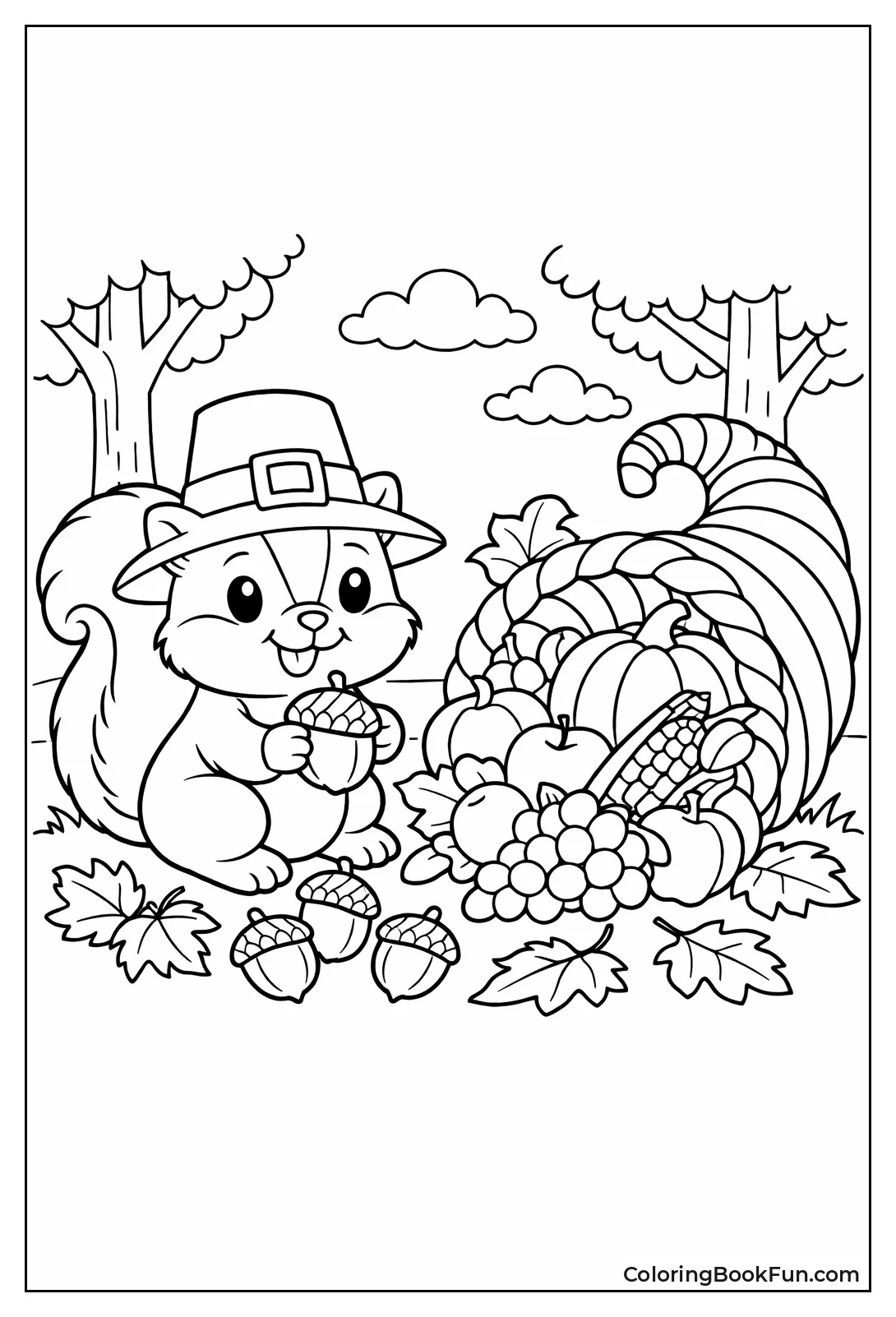 Thanksgiving Squirrel Pilgrim Hat