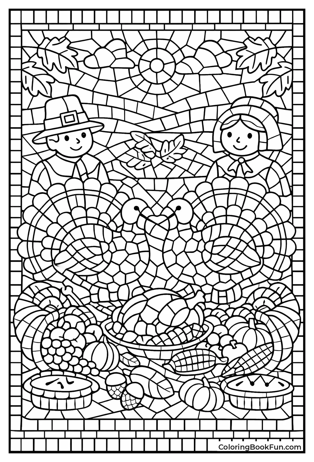 Turkey Cornucopia Feast Mosaic