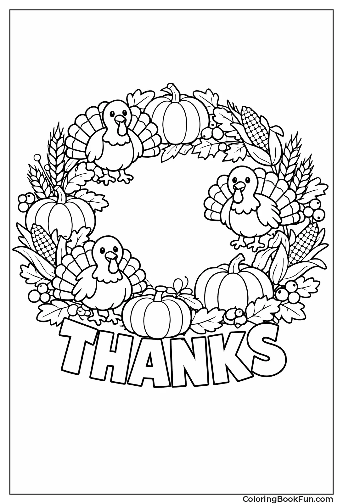 Turkey Pumpkin Wreath