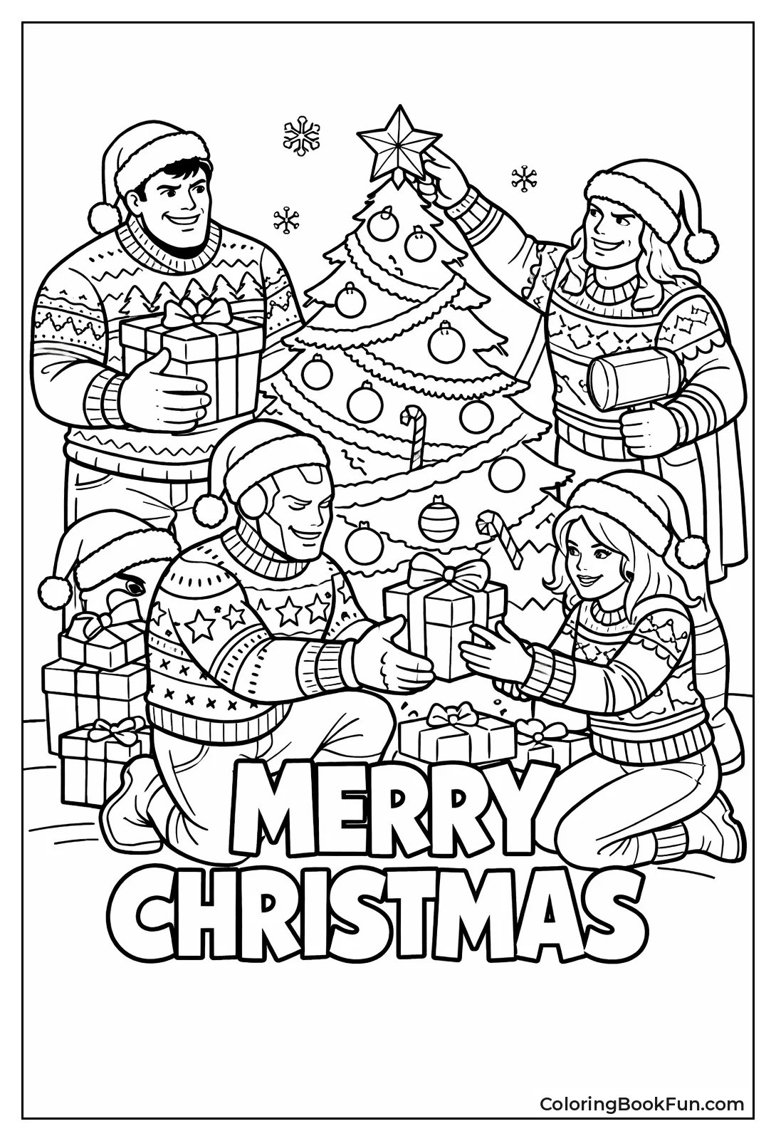 Avengers Decorate Christmas Tree