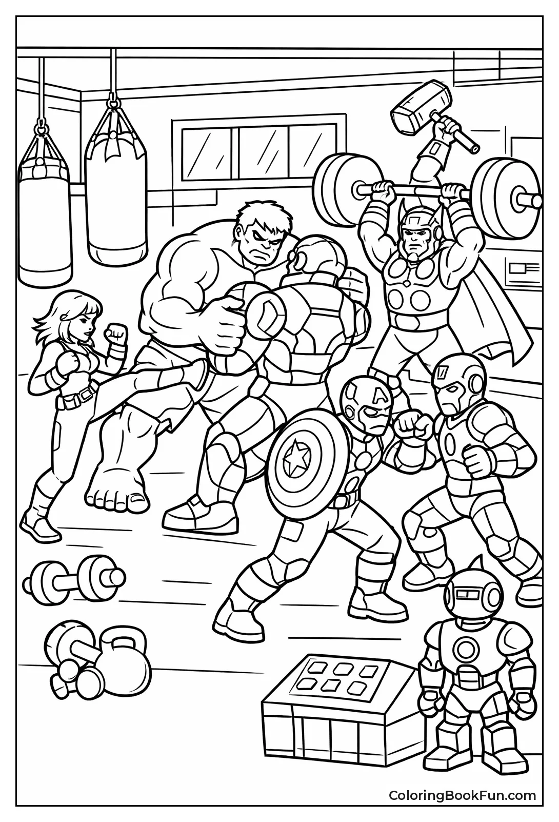 Avengers Train with Robots