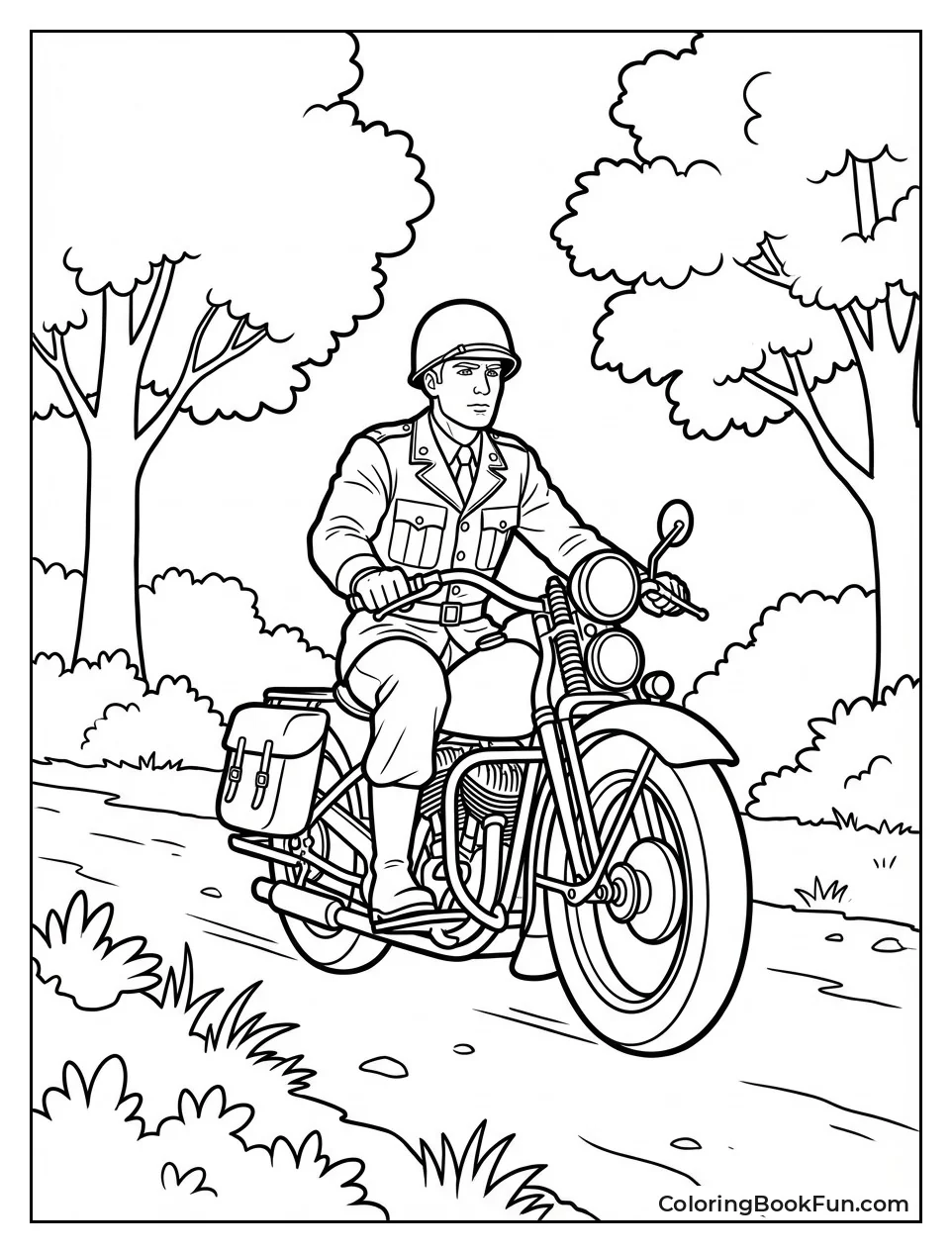 Captain America Rides Motorcycle