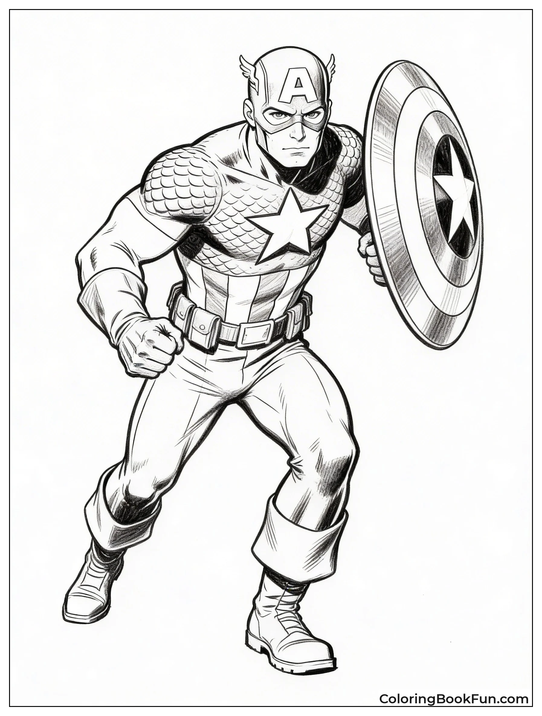 Captain America Grips Shield